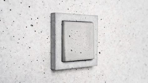 Hungarian design brand Sekhina has made a series of light switches and plug sockets from concrete as an aesthetically pleasing alternative to plastic. Touch Light Switch, Fair Face, Light Switches And Sockets, Concrete Cover, Concrete Light, Wall Switch Plates, Concrete Sculpture, Minimal Lighting, Concrete Design