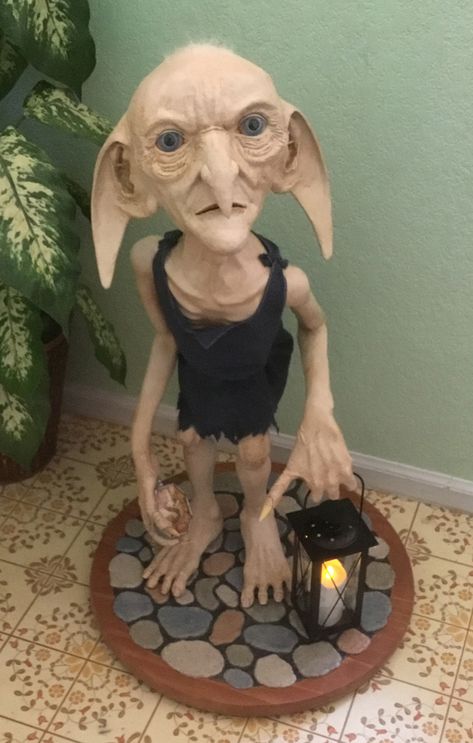 Kreacher from Harry Potter! Kreacher Harry Potter, House Elf, Dragon Halloween, Harry Potter Decor, Circle Template, Elf House, Modeling Clay, White Glue, Sirius Black