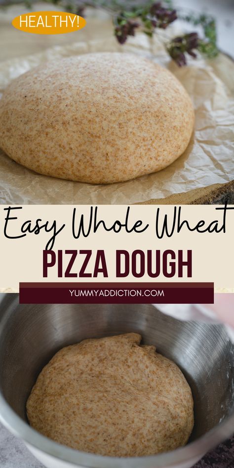 Whole Wheat Flour Pizza Dough, Pizza Dough With Whole Wheat Flour, Pizza Dough Recipe Fast Acting Yeast, Homemade Whole Wheat Pizza Dough, Whole Grain Pizza Dough, Healthier Pizza Dough, Fresh Ground Flour Pizza Dough, Multigrain Pizza Dough Recipe, Easy Healthy Pizza Dough