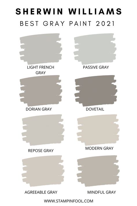 Best Paint Colors Sherwin Williams, Wherein Williams Grey Paint, Sherwin Williams Paint Colors 2023 Gray, Grey Farmhouse Paint Colors, Light Gray Color Paint, Country Gray Paint, Calming Grey Paint Colors, 2023 Grey Paint Colors, Popular Sherwin Williams Grey