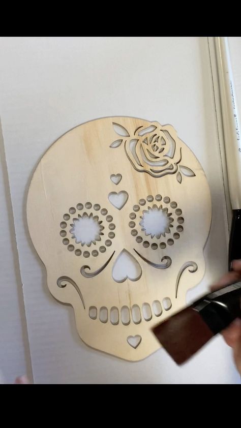 Sugar Skull Diy, Skull Cutout, Skull Diy, Chalk It Up Fancy, Chalk It Up, Instagram Diy, Sugar Skulls, Dollar Store Crafts, Dollar Tree Diy