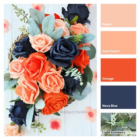 Demi Color Palette - $300 Package Spring Weddings On A Budget, Cancun Wedding Colors, Summer Sunset Color Palette Wedding, June Beach Wedding Colors, Wedding Colors For April, Navy Blue And Peach Wedding Theme, Blue Orange Pink Wedding, Rustic Summer Wedding Colors, Crochet Colorways