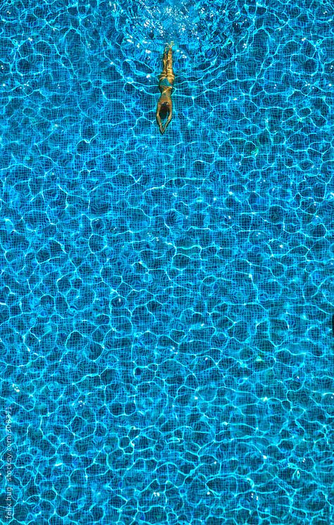 A woman is swimming in a pool, seen from above. She looks tiny in the huge pool....by FELIX HUN Water From Above, Pool Shots, Huge Pool, Swimming Photography, Swimming Memes, Swimming Pictures, Ocean Drawing, Underwater Painting, Swim Life