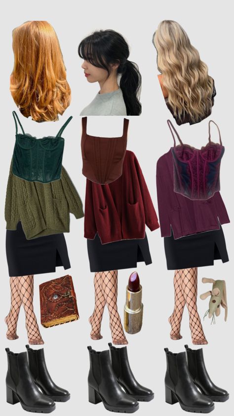 Sanderson Sisters Halloween Costume for 3 #hocuspocus #hocuspocus2 #hocuspocusaesthetic #hocuspocusmovie #hocuspocushalloween Cute Sanderson Sisters Costumes, Lara Jean Halloween Costume, Sara Hocus Pocus Costume, Easy Hocus Pocus Costume, Hocus Pocus Sisters Costumes, Heathers Costume Ideas, Hocus Pocus Outfit Ideas, Hocus Pocus Witches Costumes, Halloween Costume Trio Ideas