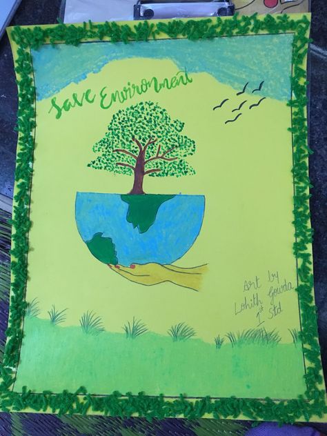 Drawing For Grade 1, Clean Environment Drawing, Pakistan Drawing, Save Environment Drawing, Environment Drawing Ideas, Environment Day Drawing, Environment Drawing, Save Environment, Clean Green