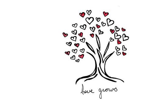 Single Again... Letting Love Grow Simple Tree Drawing, Diy Bullet Journal, Etsy Drawing, Tree Drawing Simple, Heart Art Print, Simple Tree, Heart Drawing, Tree Drawing, Dessin Adorable