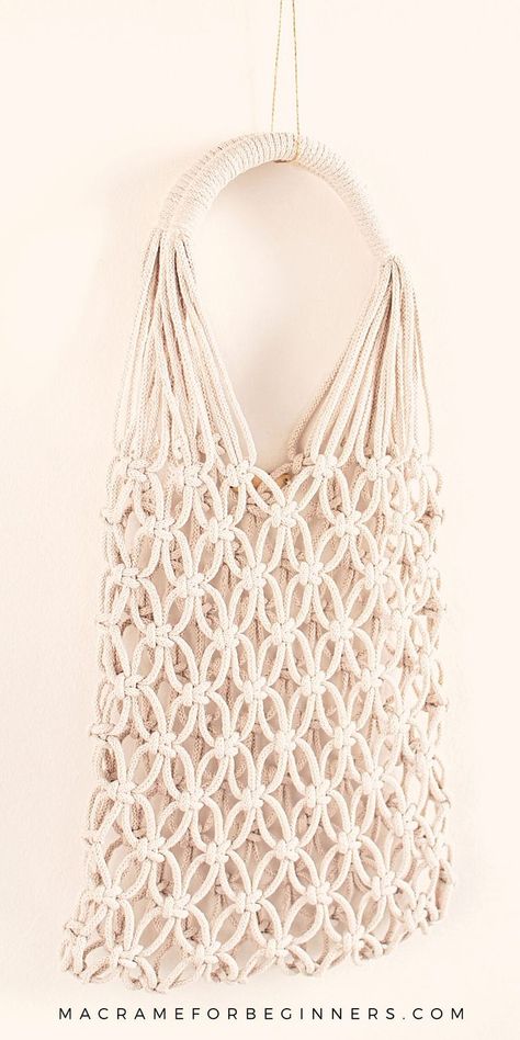 Macrame Bag Pattern Free, Macrame Workspace, Macrame Bag Pattern, Diy Macrame Bag, Basic Macrame Knots, Macrame For Beginners, Knot Guide, Macrame Cords, Basic Macrame