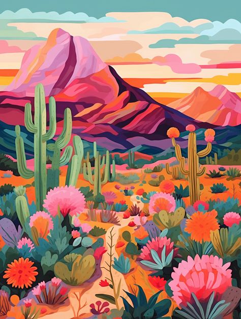 【Holiday Season Sale】【50% OFF Sitewide】 "Vivid Deserts" Series by ColourMost™ #01 | Original Paint by Numbers Diy Paint By Numbers, Mountain Sunrise, Colorful Mountains, The Joy Of Painting, Digital Oil Painting, Boost Creativity, Matching Paint Colors, Arte Inspo, Spare Bedroom