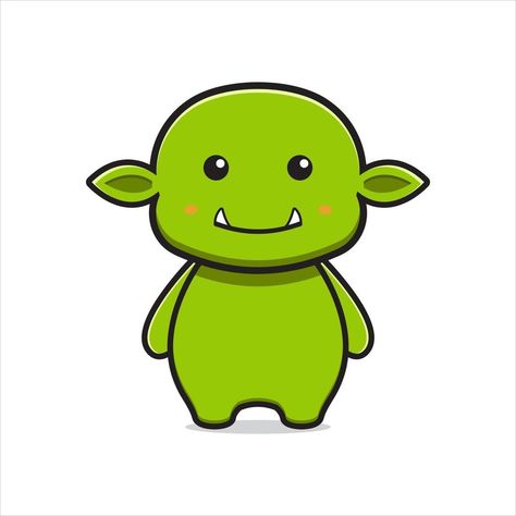 Goblin Drawing, Cute Goblin, Goblin Character, Witch Characters, Alien Character, Cute Alien, Character Cartoon, Vector Icons Illustration, 캐릭터 드로잉