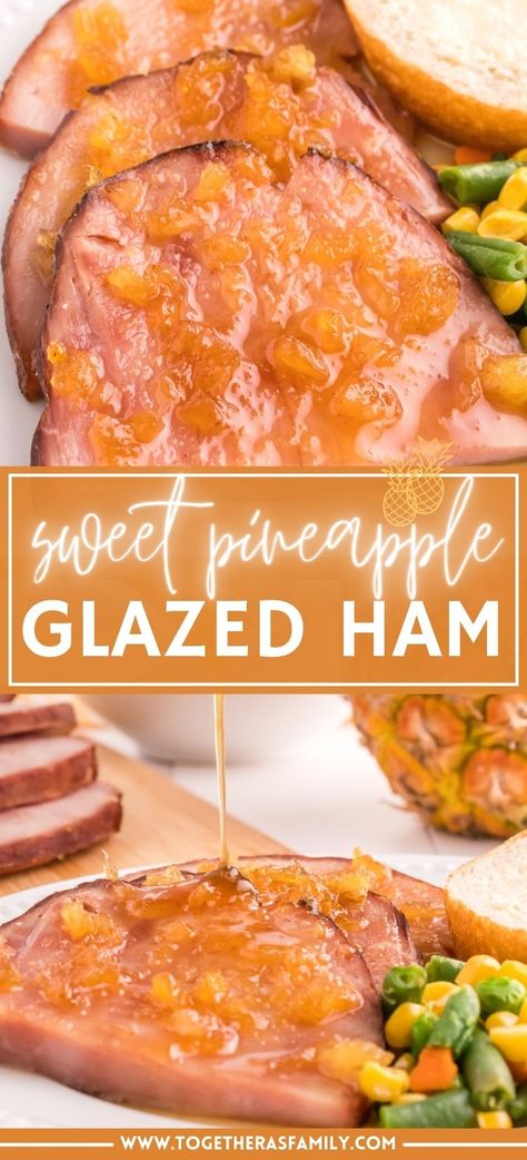 Ham With Pineapple Sauce, Pinapple Ham Sauce, Pinapple Ham Recipes, Ham Steak Recipes With Pineapple, Pineapple Compote For Ham, Easter Ham With Pineapple, Easter Ham Pineapple, Baked Ham Slices With Pineapple, Pineapple Topping For Ham