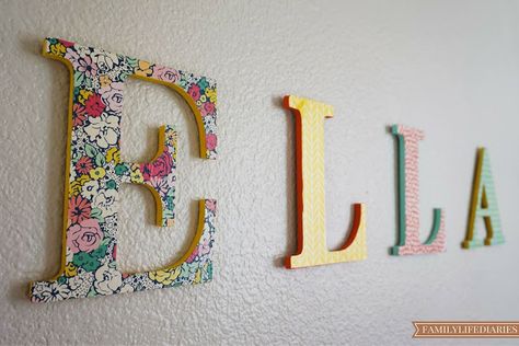 Diy Bedroom Name Sign, Diy Nursery Name Sign, Diy Baby Name Signs, Diy Name Signs For Nursery, Diy Nursery Letters, Diy Baby Decor, Diy Name Sign, Name Sign Diy, Nursery Name Art