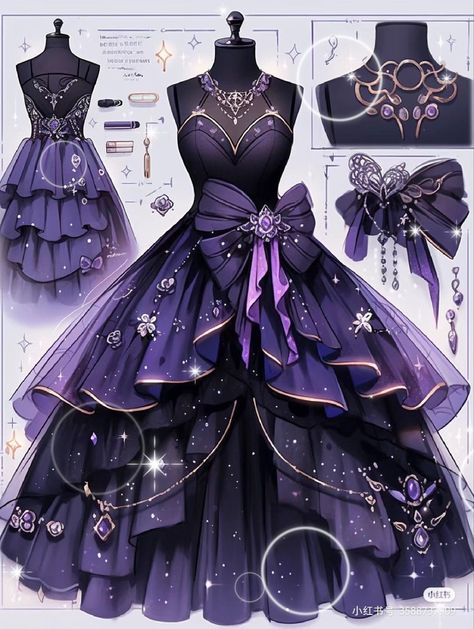 Demon Slayer Ocs, Dreamy Gowns, Diy Kostüm, Dress Design Drawing, Fantasy Dresses, Fashion Drawing Dresses, Anime Inspired Outfits, Dress Design Sketches, Fashion Illustration Dresses