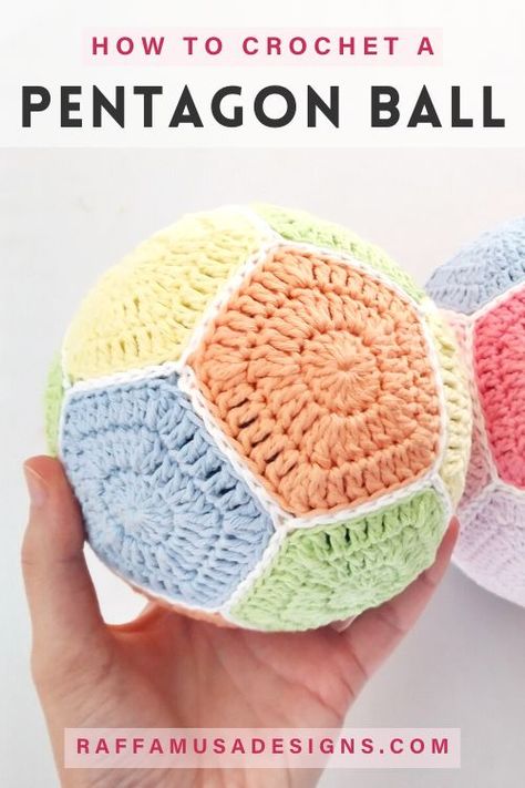 How to Crochet a Pentagon Ball – With Video Tutorial How To Crochet A Perfect Sphere, Large Crochet Ball Free Pattern, Crochet Ball Pattern Free, Crochet Sphere Pattern Free, Ball Crochet Pattern Free, Crochet Ball Free Pattern, Crochet A Ball, Crochet Sphere, Amigurumi Ball