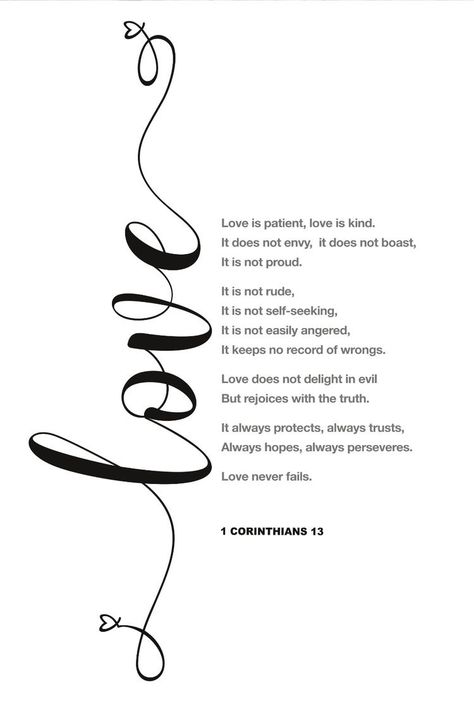 1 Corinthians 13 Love, Grace Christian, Christian Poster, Love Is Patient Love Is Kind, Bible Journaling Ideas Drawings, Hip Tattoos Women, Couples Quotes Love, Paper Home Decor, Love Is Everything