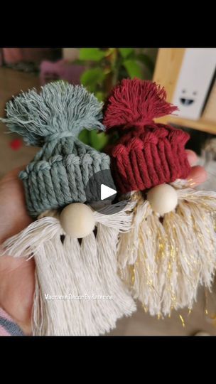 Christmas Gnome Craft, Macrame Gnome, Gnome Craft, Gnome Tutorial, Macrame Christmas, Christmas Magnet, Santa Crafts, Gnome Gift, Christmas Crafts To Make