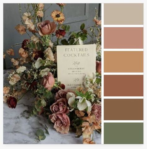 Romantic Wedding Colors, Wedding Color Pallet, Fall Wedding Color Palette, Earthy Wedding, Fall Wedding Flowers, Wedding Palette, Fall Color Palette, Organic Forms, Wedding Theme Colors