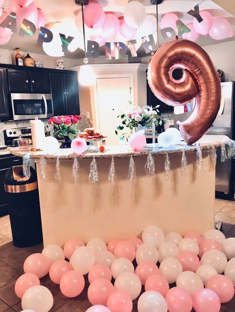 Kitchen Counter Birthday Party Decor, Birthday Morning Table, Toddler Birthday Surprise Morning, Birthday Morning Decorations, Kids Birthday Morning Surprise, Kitchen Birthday Decorations, Morning Birthday Surprise For Kids, Toddler Birthday Morning Surprise, Birthday Morning Surprise For Kids