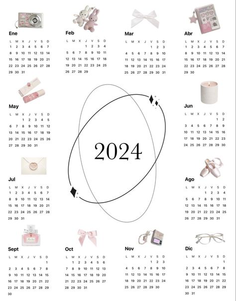 2024 Coquette Calendar, Calendar 2024 Aesthetic Cute, Calender Print, Disney Calendar, Pink Calendar, 달력 디자인, Diy Room Decor For Teens, Cute Calendar, Bullet Planner