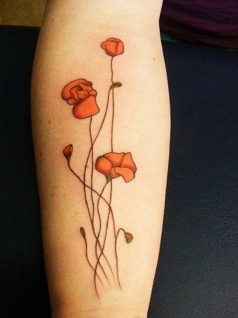 99+ Sensational Flower Tattoos California Poppy Tattoo, Delicate Flower Tattoo, Tattoos Flowers, Poppy Tattoo, Inner Arm Tattoo, Poppies Tattoo, Flowers Ideas, Design Tattoo, Trendy Tattoos