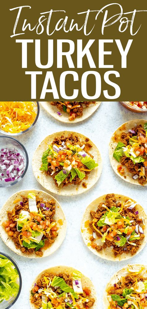 Pressure Cooker Turkey, Turkey Tacos Recipes, Ground Turkey Recipes Easy, Ground Turkey Tacos, Frozen Turkey, Turkey Tacos, Healthy Weeknight Dinners, Best Instant Pot Recipe, Meal Prep Bowls