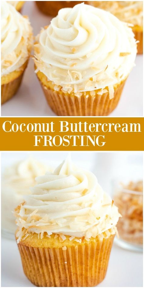 Easy Coconut Buttercream Frosting recipe from RecipeGirl.com #easy #coconut #buttercream #frosting #recipe #RecipeGirl Coconut Butter Cream Frosting, Coconut Buttercream Frosting Recipe, Enchanted Kitchen, Buttercream Ideas, Coconut Buttercream Frosting, Easy Buttercream Frosting, Coconut Buttercream, Coconut Cheesecake, Coconut Frosting