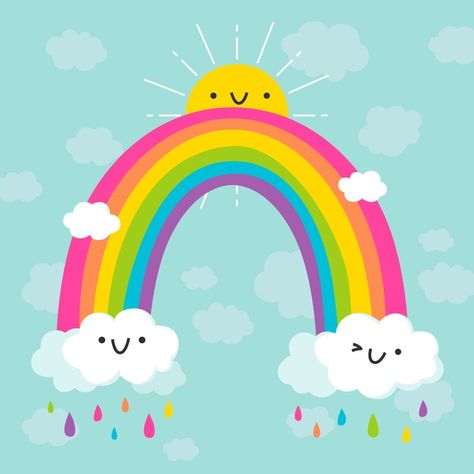 Rainbow Pictures For Kids, Rainbow Painting For Kids, Rainbow Painting Ideas, Pictures Of Rainbows, Rainbow Graphic Design, Rainbow Pattern Design, Rainbow Cartoon, Rainbow Images, Rainbow Pictures