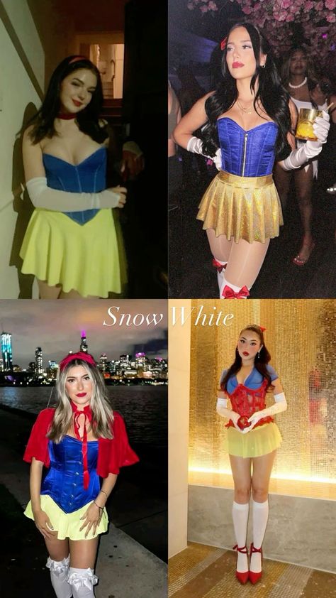 Snow White And Evil Queen Costume, Poisoned Snow White Costume, Snowwhite Costume Couple, Cute Snow White Costume, Snow White Corset Costume, Snow White Adult Costume, Snowwhite Halloween Costume College, Snow White And Prince Charming Costume, Snow White Costume Ideas