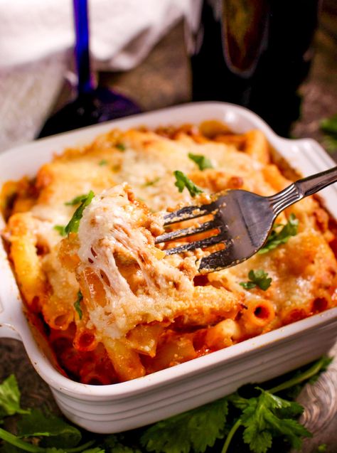 Four quick, easy, and incredibly delicious single serving meals made from 1 pound of ground beef. Perfect for meal planning! | One Dish Kitchen Baked Ziti With Ricotta, Beef Tomato, One Person Meals, One Dish Kitchen, Easy Baked Ziti, Roasted Vegetable Pasta, Easy Meals For One, Recipe For 1, Ziti Recipes