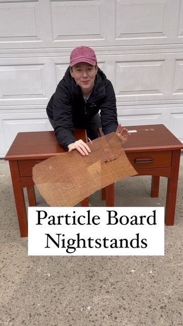 Particle Board Projects, Partical Board Furniture Makeover, Particle Board Furniture Makeover, Paint Particle Board Furniture, Painting Particle Board Furniture, Nightstand Makeover Diy, Paint Particle Board, Particle Board Furniture, Top Of Dresser