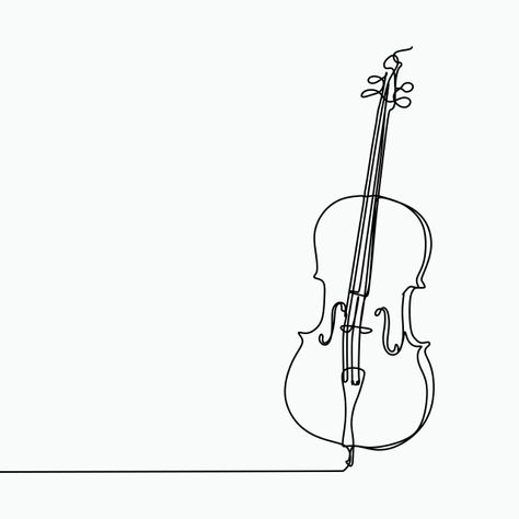 Cello Art Drawing, Cello Drawing, Music Line Art, Cello Tattoo, Calligraphy Lines, Cello Art, Dibujo Simple, Watercolor Flower Background, Drawing Png