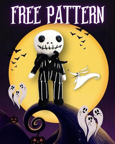 Crocheted Jack Skellington, Crochet Jack Skellington Pattern Free, Jack Skellington Crochet Pattern Free, Jack Skellington Crochet, Crochet Christmas Trees Pattern, Doll Amigurumi Free Pattern, Crochet Monkey, Crochet Lion, Fall Crochet Patterns