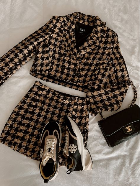 My picks from Zara financial year sale Tweed Top Outfit, Zara Outfit 2024, Chanel Outfit Classy Chic, Tweed Aesthetic, Zara Dress Outfit, Tweed Set Outfit, Chanel Inspired Outfit, Tweed Outfits, Zara Haul