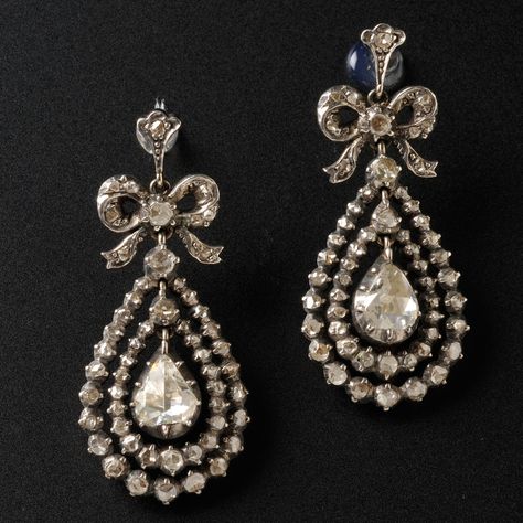 Victorian Earrings, Georgian Jewelry, Royal Jewels, Antique Diamond, Victorian Jewelry, Gorgeous Jewelry, Antique Jewellery, Rose Cut Diamond, Fine Jewellery