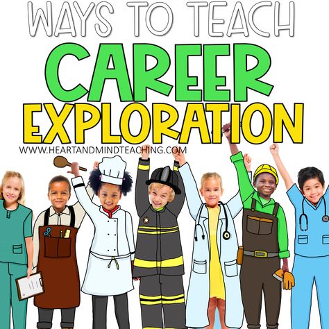 Career Education Elementary, College And Career Readiness Elementary Activities, Career Exploration Elementary, Elementary Career Activities, Career Day Activities For Kids, Kindergarten Career Activities, Career Exploration Activities Elementary, Career Day Activities Elementary, Career Day Kindergarten