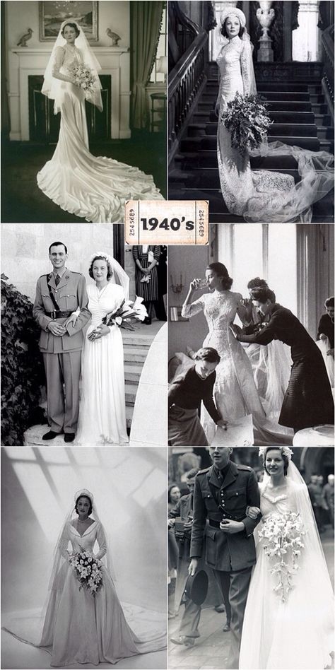 1940s wedding theme Vintage Wedding Dress 1940s, 1940s Wedding Dress, 1940s Wedding, 강아지 그림, Vintage Wedding Photos, Vintage Wedding Dress, Black And White Photos, Wedding Gowns Vintage, White Photos