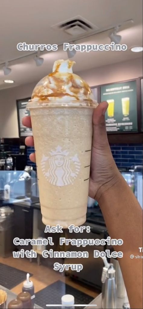 Cinnamon Frappuccino Starbucks, Starbucks Frappe, Starbucks Caramel Frappuccino, Starbies Drinks, Starbucks Ideas, Starbucks Drink Menu, Coffee Orders, Drinks Starbucks, Coffee Frappuccino