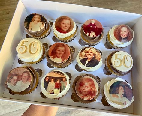 Cupcakes With Edible Images, Cupcakes With Pictures On Top, Helen Fisher, Edible Photo Cake, Hello Thirty, Elegant Cupcakes, Wedding Cupcake Toppers, Personalised Cupcakes, Beautiful Cupcakes