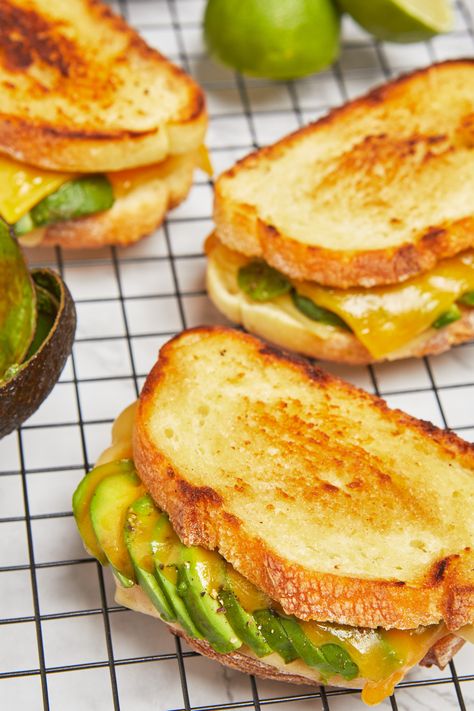 Avocado Grilled Cheese Sandwich Grilled Avocado Sandwich, Meat Roll Ups, Roll Up Sandwiches, Cooking Date, Avocado Grilled Cheese, Cheap Snacks, Meat Roll, Sandwich Cakes, To Serve Man