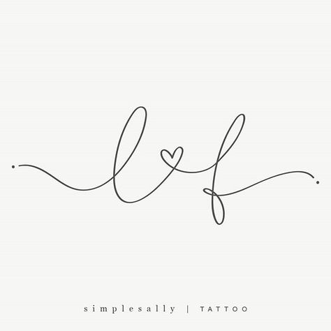 Simple Sally Tattoo Initials, F Tattoo Letter Initial, Simple Minimal Tattoo, Lettering For Tattoos, Tattoo With Heart, Vertical Tattoo, F Tattoo, Delicate Tattoos For Women, Pretty Tattoo