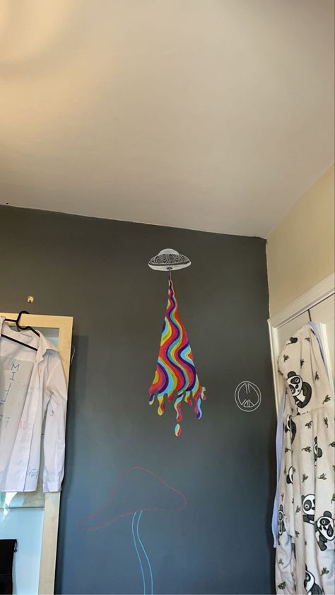 Door Painting Ideas Bedroom Trippy Easy, Wall Painting Ideas Corner, Trippy Wall Paintings Bedroom Easy, Door Painting Ideas Bedroom Aesthetic Easy, Things To Paint On Walls Bedrooms, Wall Drawings Ideas, Wall Painting Ideas Trippy, Painting Door Ideas, Trippy Door Painting