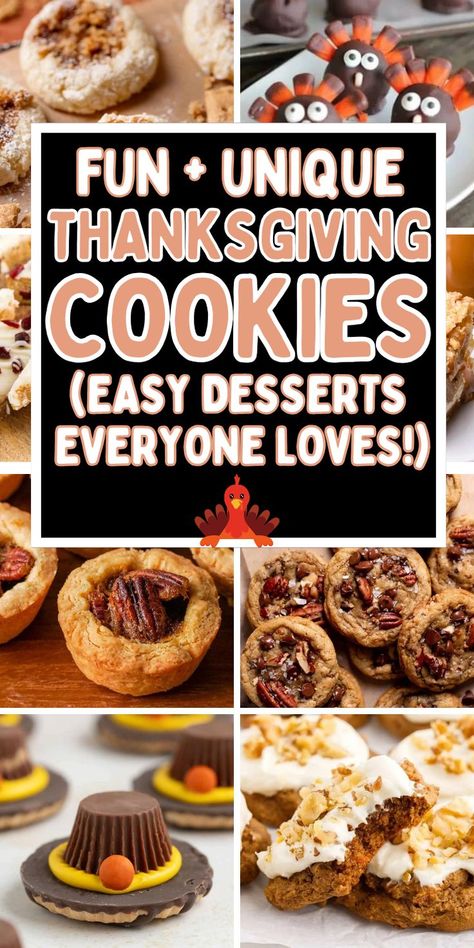 The best cookies for thanksgiving, including no bake sweet treats and homemade cookies and bars for your thanksgiving dessert table, bake sale, or friendsgiving potluck. Fudge Stripe Turkey Cookies, Cookies For Thanksgiving Dinner, Turkey Oreo Cookies, Thanksgiving Cookie Tray Ideas, Thanksgiving Theme Cookies, Turkey Cookies With Candy Corn, Thanksgiving Day Cookies, Thanksgiving Turkey Cookies Decorated, Simple Thanksgiving Cookies