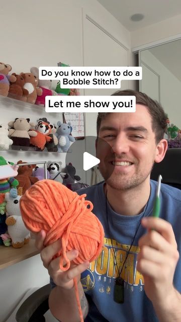 Zac Doar on Instagram: "How to do a Bobble Stitch! 🧡

Hope you enjoy this little tutorial! - I needed to film this so I could link it to my upcoming Little Dragon Buddy pattern - hope you enjoy the little surprise at the end 😘

#crochet #crochettutorials #bobblestitch #crochettips #amigurumitips #amigurumi" How To Do A Bobble Crochet Stitch, How To Bobble Stitch Crochet, Bobble Stitch Crochet Tutorial, Finger Knitting Projects, Bobble Stitch Crochet, Finger Knitting, Bobble Stitch, Little Dragon, Crochet Videos