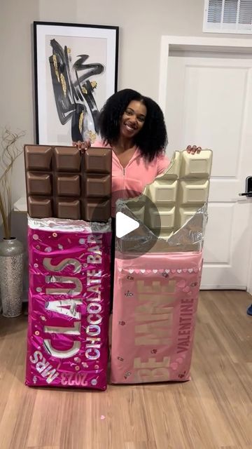 Waverly on Instagram: "Throwback to when I #diy another #giantchocolatebar in #whitechocolate and with a bite mark! Let me know if you prefer #milkchocolate or whitechocolate ! #giantchocolate #candyland #giantcandy #giantprops #dollartreediy #artsandcrafts #dopaminedecor" Giant Candy Bar Decorations Diy, Diy Life Size Gingerbread House Decorations, Chocolate Falls Candyland, Diy Christmas Decorations Candyland, Diy Giant Donut Prop, Christmas Candy Land Theme Classroom, Chocolate Day Decoration In School, School Decorations For Christmas, Giant Food Decor