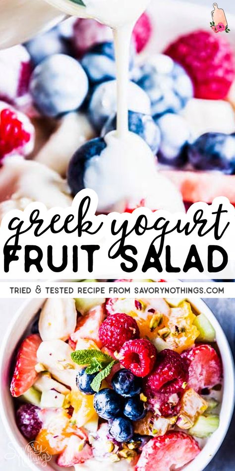 Yogurt Fruit Salad Recipe, Fruit Salad Greek Yogurt, Protein Fruit Salad, Greek Fruit Salad, Fruit Salad Yogurt Dressing, Fruit Salad Yogurt, Fruit Salad With Greek Yogurt, Greek Yogurt Fruit Salad, Low Calorie Fruit Salad