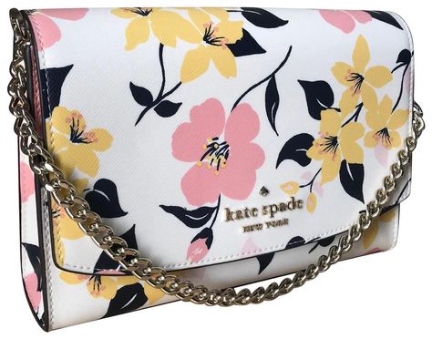 Kate Spade Floral Bag, White Crossbody Bag, Kate Spade Crossbody Purse, Bags Kate Spade, Girly Bags, Floral Bags, Fancy Bags, Luxury Purses, Pretty Bags