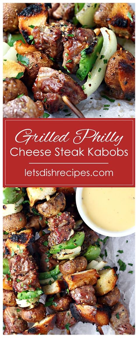 Sandwich Cheese, Steak Kabobs, Cheese Steak Sandwich, Healthy Grilling Recipes, Grilled Dinner, Kabob Recipes, Cheese Steak, Philly Cheese, Summer Grilling Recipes