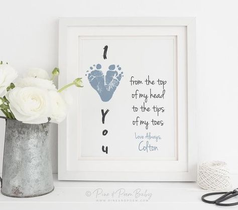 Diy Father's Day Gifts From Baby, Footprint Heart, Diy Father's Day Crafts, Dad Crafts, Gift For New Dad, Fathers Day Art, Baby Art Projects, Cadeau Parents, First Fathers Day Gifts