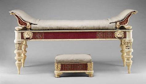 This is a roman Lectus that is commonly used with a foot stool. It is from 1st or 2nd century a.d. and it is made out of wood, bone and glass. It is on Display at the Met. Roman House, Roman Artifacts, Rome Antique, Italian Sofa, Roman Fashion, Roman Art, Art Antique, Bone Carving, Ancient Rome