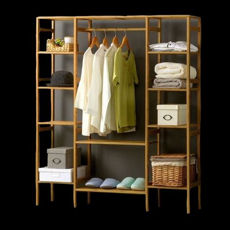 Cabin Wardrobe, Corner Wardrobe Closet, Wooden Clothes Rack, Clothing Rack Bedroom, Wooden Wardrobe Design, Bedside Stands, Clothes Racks, Teen Bedroom Designs, Wooden Wardrobe