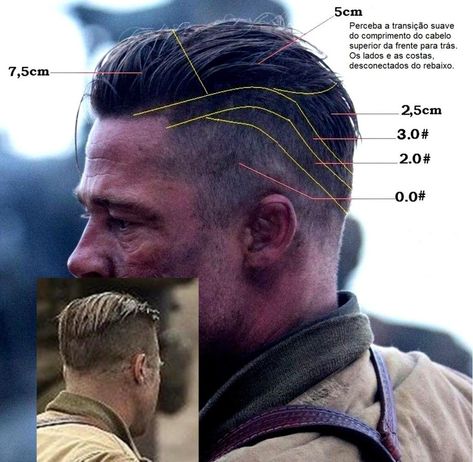 Brad Pitt Fury Hair, Brad Pitt Fury Haircut, Fury Haircut, Brad Pitt Fury, Brad Pitt Hair, Kinds Of Haircut, Stil Masculin, Mens Hairstyles With Beard, Gents Hair Style